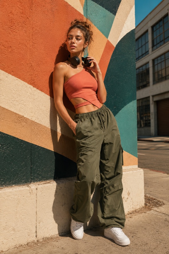 Streetwear photo with vivid wall colors