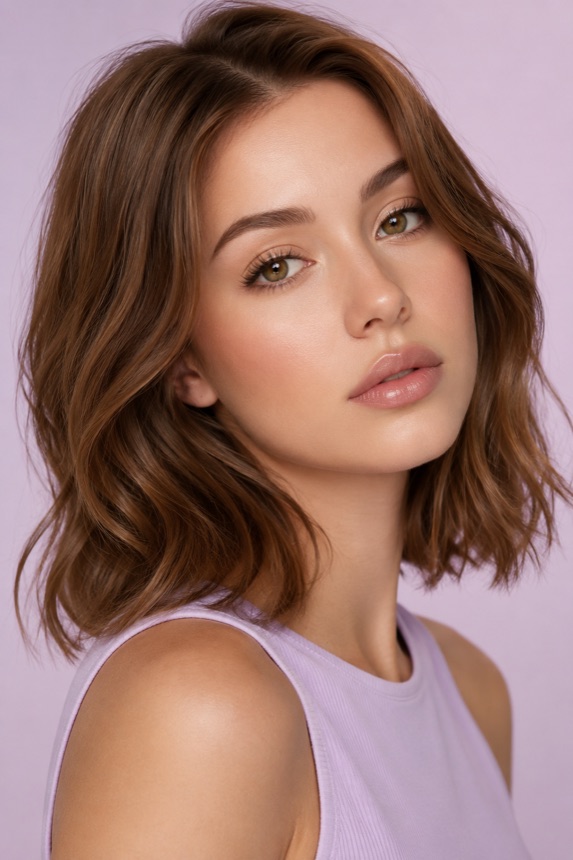 Soft studio portrait for face detail enhancement