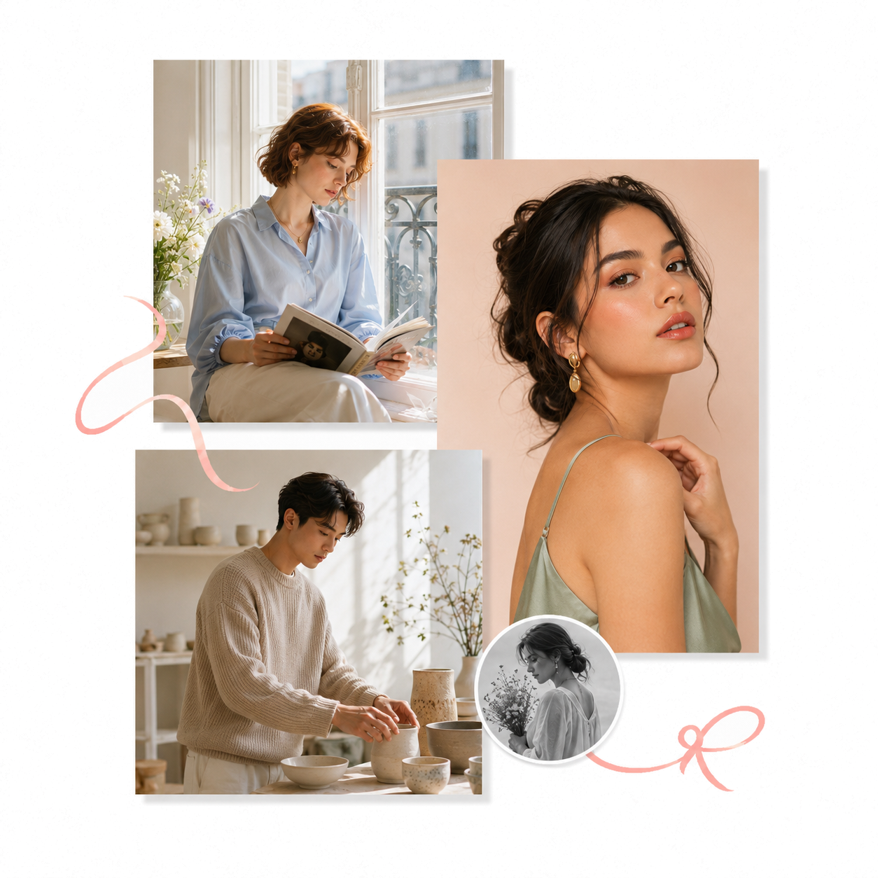 Premium photo collage for AI upscaler