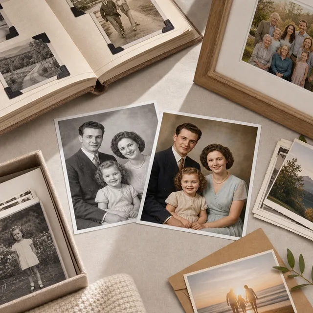 Fotos coloreadas preparadas para compartir e imprimir