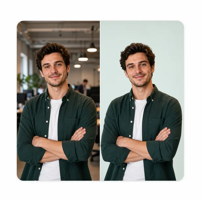 Recorte de retrato hecho con Eliminador de Fondos para foto de perfil