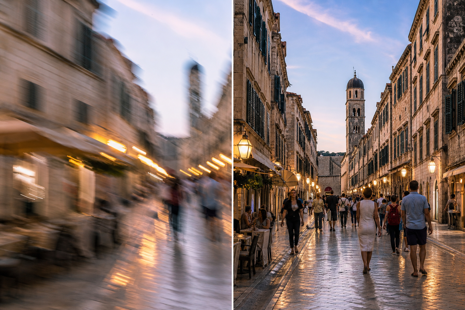 Travel street photo fixed with Unblur Image
